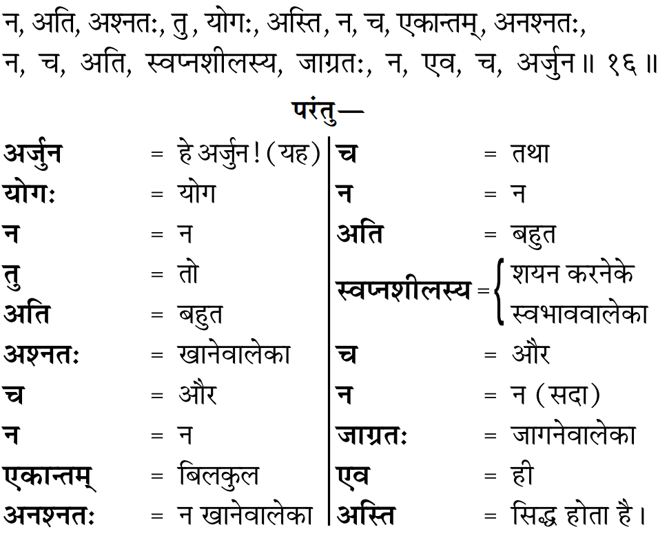 Bhagavad Gita Chapter 6 Verse 16